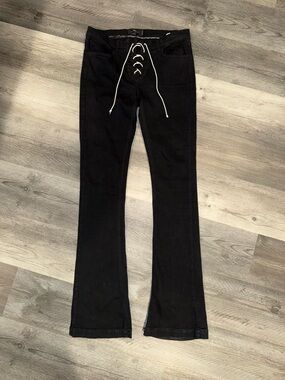 Etro Milano Vintage Black Lace-Up Jeans